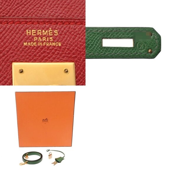 HERMES Kelly 32 Outside stitching 2WAY Bicolor Rouge vif/Green 800000138022000 - Picture 10 of 10